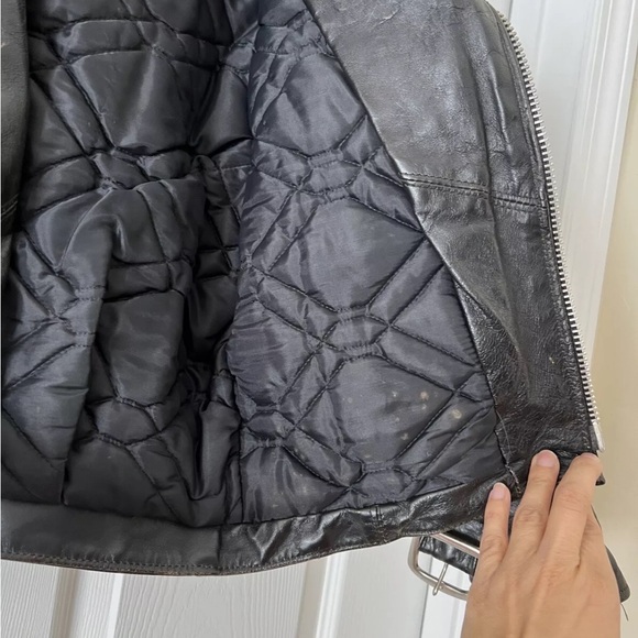 XS Women’s cropped genuine leather rider jacket - Picture 14 of 16